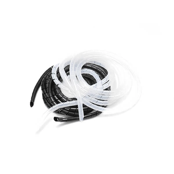 PE White Black Round Spiral Wire Wrapping Band cable wire wrap