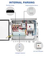 6 string 6 in 1 out DC 1000V 90A 120A solar pv combiner box for solar system