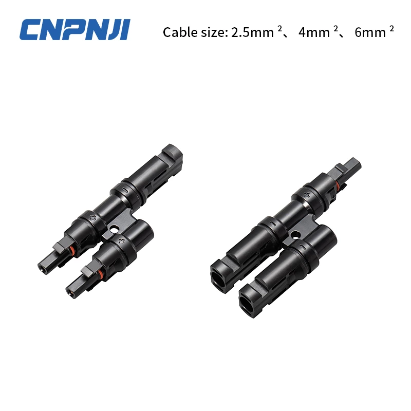 T branch dc solar pv panel cable wire connector