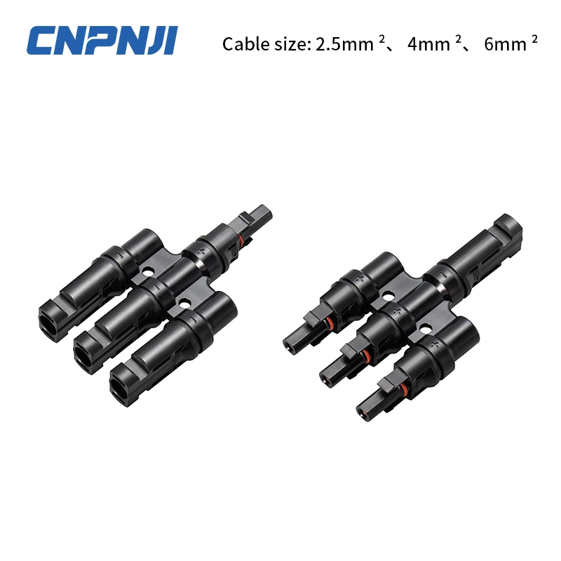 T branch dc solar pv panel cable wire connector